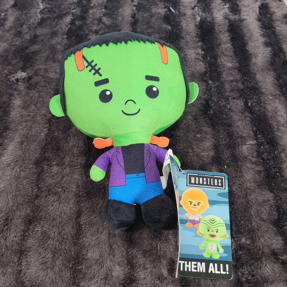 Universal Monsters Frankenstein Plush Green Purple Soft Stuffed Toy Halloween